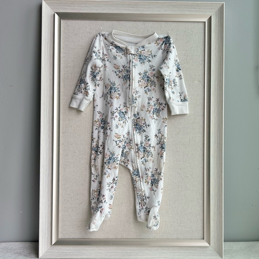organic cotton floral baby zip footed sleeper
